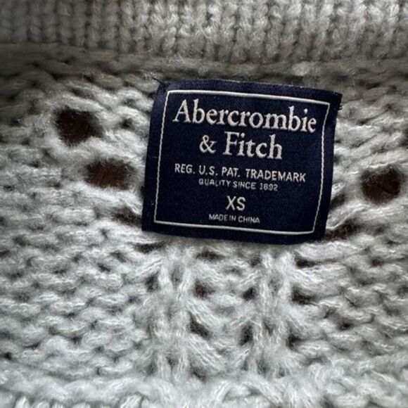 Abercrombie XS open knit bubble sleeve green sweater - Picture 2 of 4